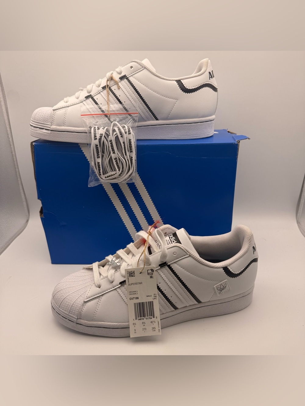 Adidas Originals Superstar II W White Black Shell Toe Sneakers Women’s 8.5 NWT B